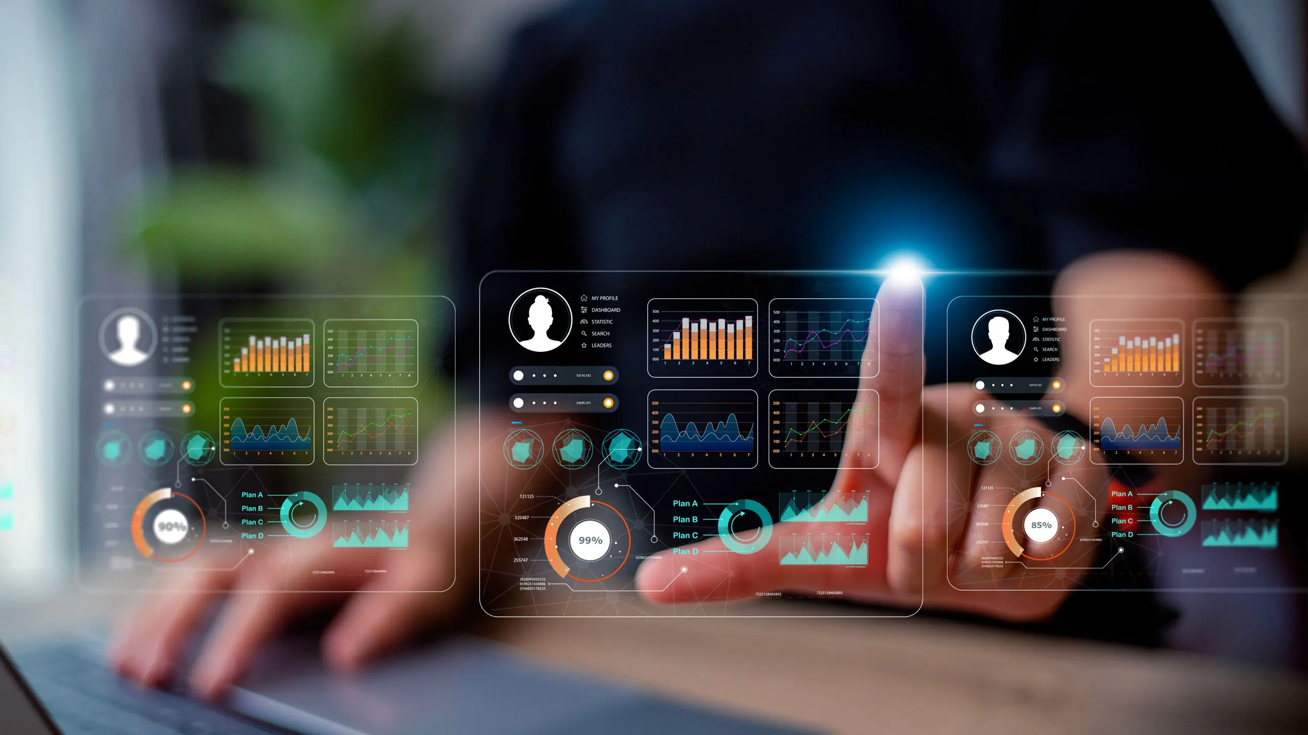 Dashboard visualizing business KPIs and performance metrics.